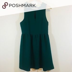 Everly Skater Dress in Emerald Green